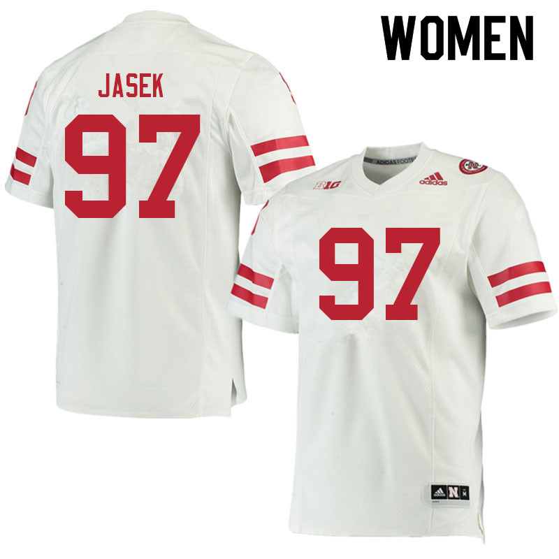 Women #97 Josh Jasek Nebraska Cornhuskers College Football Jerseys Sale-White